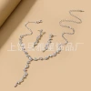 European and American cross-border best-selling women's jewelry, light luxury evening dress accessories, 3-piece set, bracelet, necklace, earrings details Picture